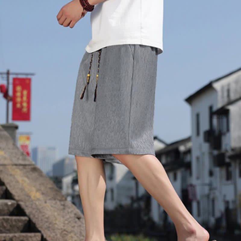Pantaloncini Bermuda da uomo, tinta unita, con coulisse e tasche, con stampa Buddha Stones, ideali per l'estate. - image 20