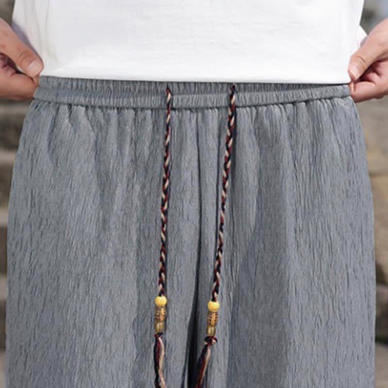 Pantaloncini Bermuda da uomo, tinta unita, con coulisse e tasche, con stampa Buddha Stones, ideali per l'estate. - image 27
