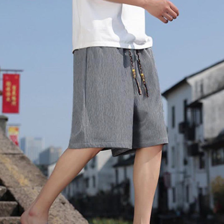 Pantaloncini Bermuda da uomo, tinta unita, con coulisse e tasche, con stampa Buddha Stones, ideali per l'estate. - image 19