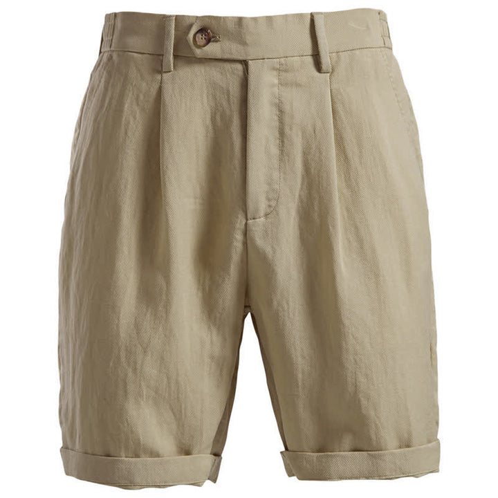 Pantaloncini Bermuda da uomo, modello classico estivo casual con cerniera e bottoni, con tasche, Buddha Stones. - Tan - US/UK/AU42，EU52 (2XL) - image 0