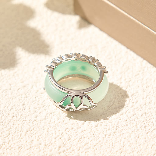 Buddha Stones Anello per la cura personale in resina di rame Hollow Craft - image 1
