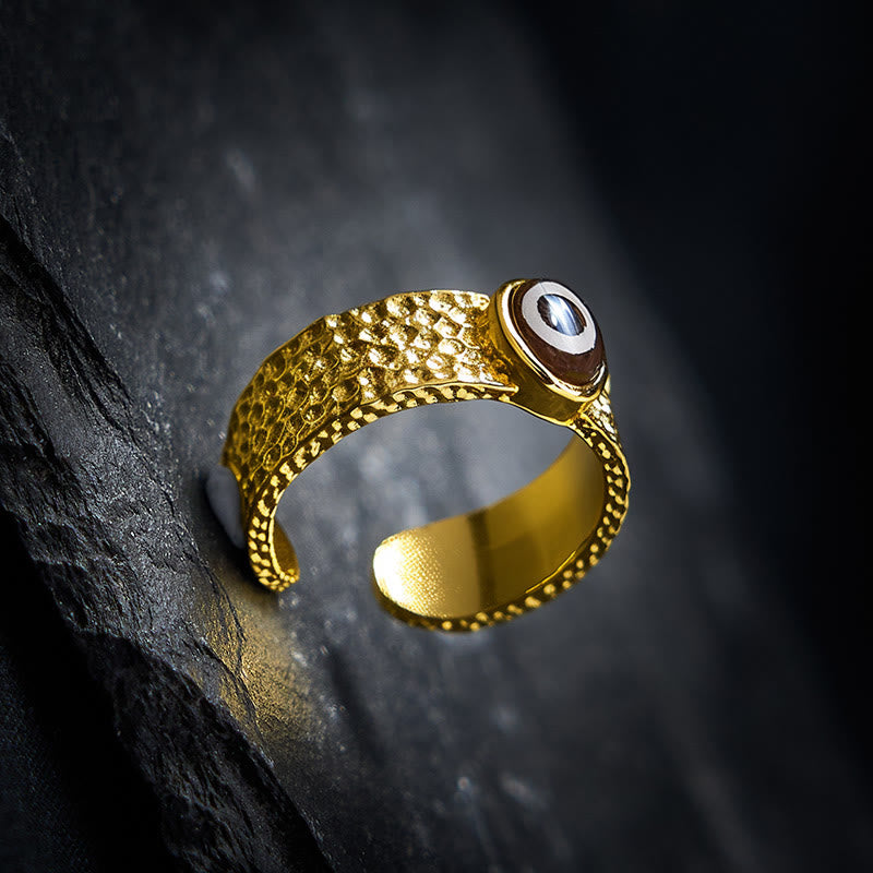 Anello portafortuna Buddha Stones, perline Dzi, rame e ottone. - image 3