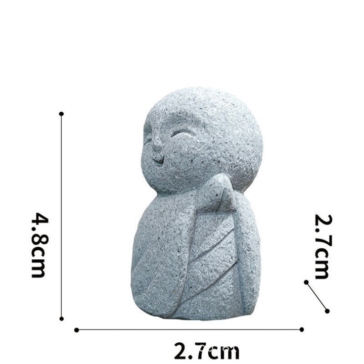 Buddha Stones Piccola statua in resina del Buddha Ksitigarbha in preghiera, raffigurante la compassione e la meditazione. - Preghiera 4,8*2,7*2,7 cm - image 19