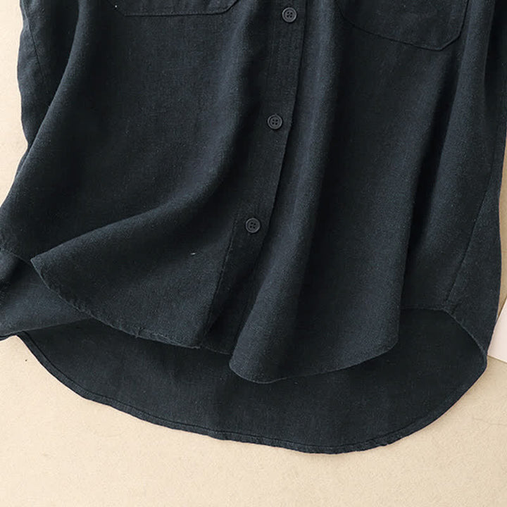 Canotta da donna senza maniche, stile minimalista estivo, casual, con bottoni e tasca applicata, con Buddha Stones. - image 13