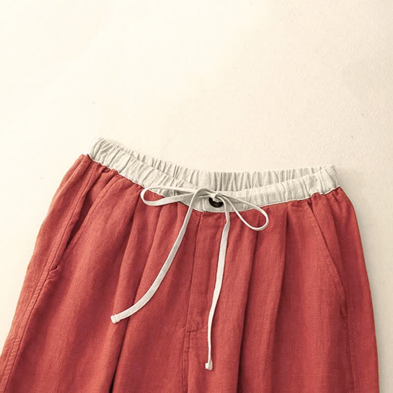 Buddha Stones Pantaloni estivi casual minimalisti con coulisse, tinta unita, alla caviglia, da donna, a gamba dritta con tasche. - image 15
