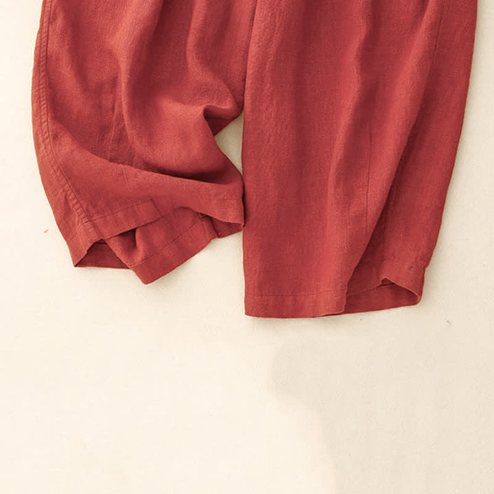 Buddha Stones Pantaloni estivi casual minimalisti con coulisse, tinta unita, alla caviglia, da donna, a gamba dritta con tasche. - image 19