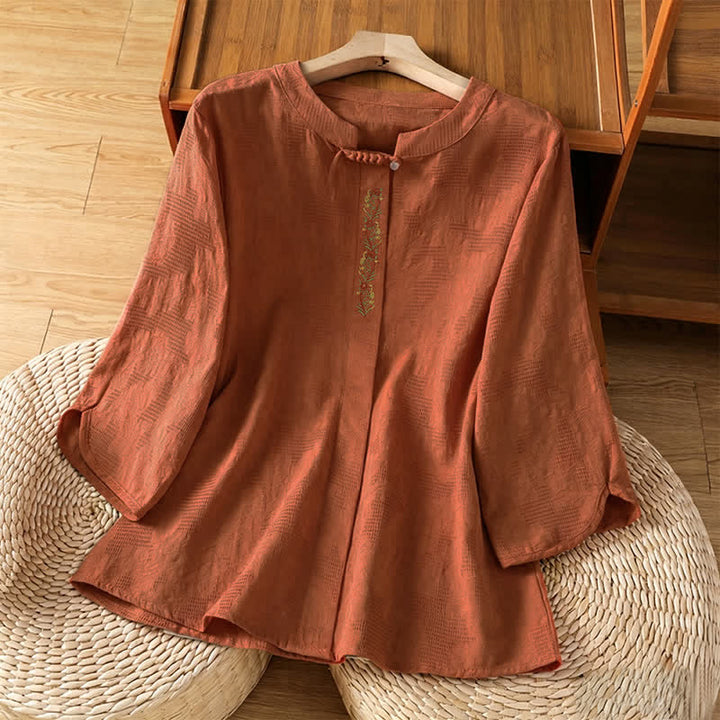 Buddha Stones Camicetta da donna a maniche corte, tinta unita, stile boho-chic, con ricami e coulisse, ideale per l'estate. - Perù - US12, UK/AU16, EU44 (3XL) - image 14
