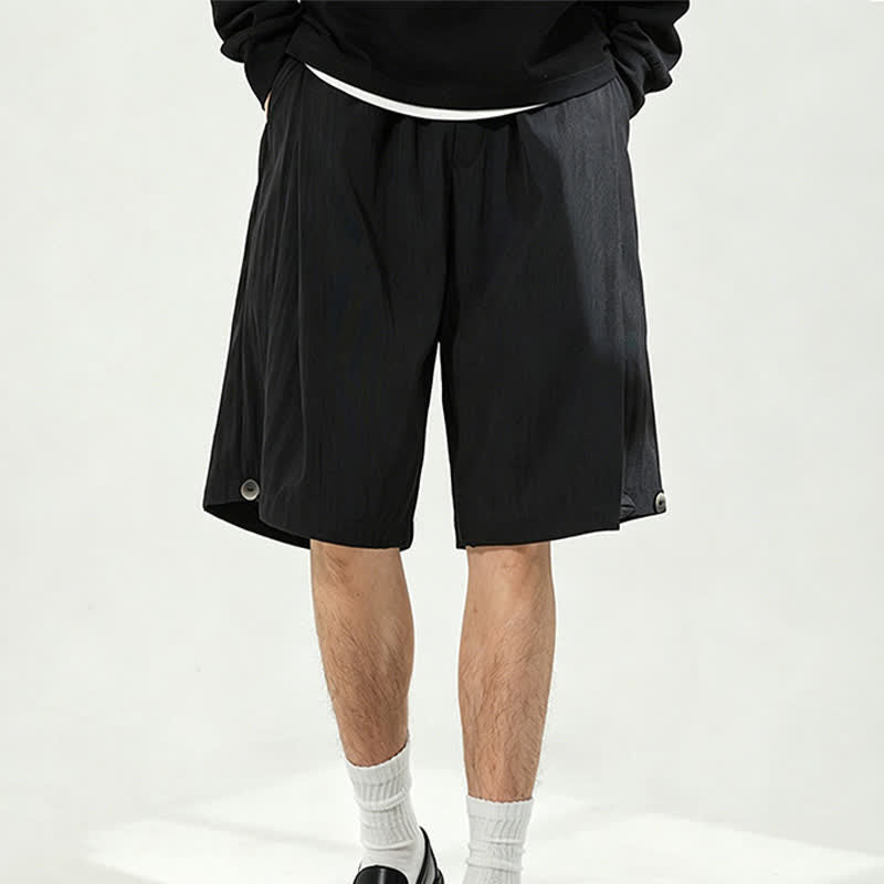 Buddha Stones Pantaloncini da uomo estivi casual minimalisti con coulisse in vita elasticizzata e tasca. - Nero - US/UK/AU42, EU52 (3XL) - image 7