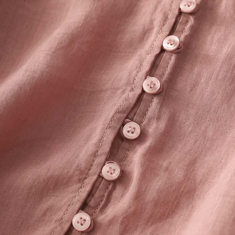 Camicia da donna con bottoni e ricamo Buddha Stones - image 25