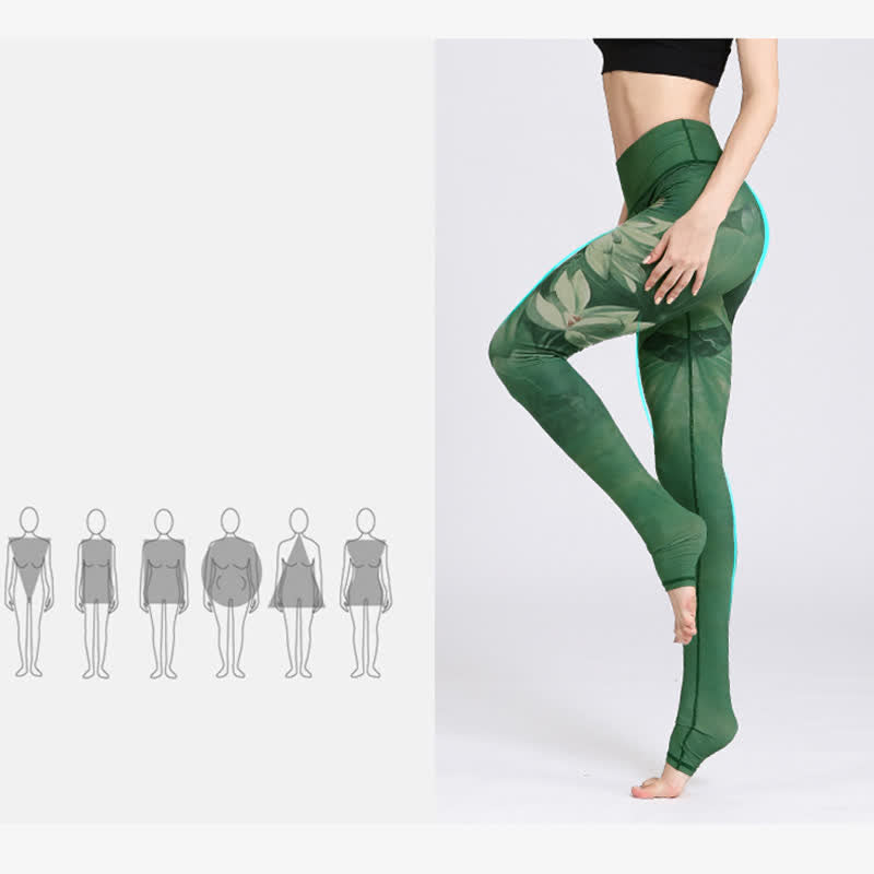 Pantaloni da yoga sportivi da donna con stampa di fiori di loto Buddha Stones, leggings per fitness e yoga. - image 7