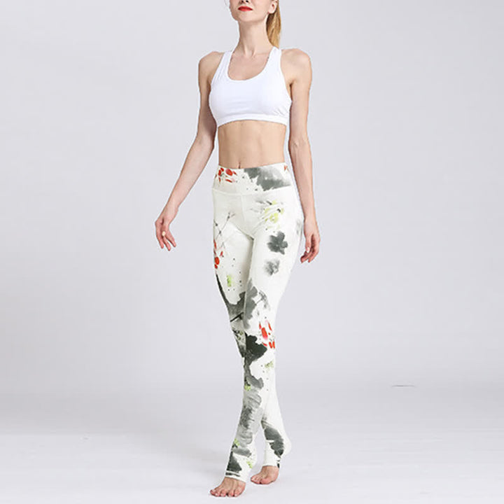 Pantaloni da yoga sportivi da donna con stampa di fiori di loto Buddha Stones, leggings per fitness e yoga. - image 28