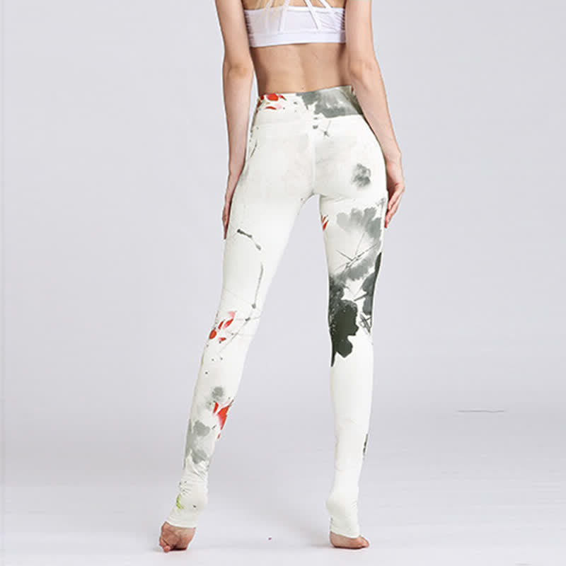 Pantaloni da yoga sportivi da donna con stampa di fiori di loto Buddha Stones, leggings per fitness e yoga. - image 27