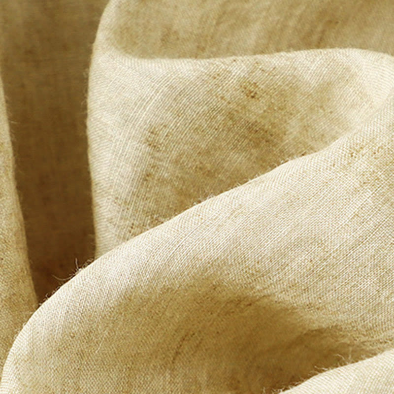 Abito midi estivo casual con colletto alla coreana e maniche a tre quarti, ricamato Buddha Stones. - image 21
