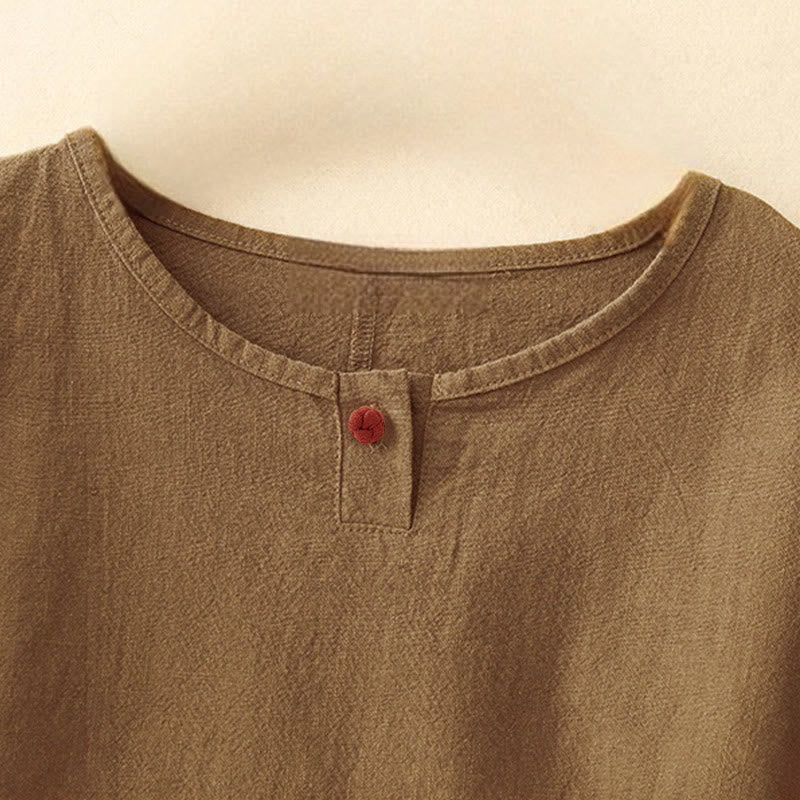 T-shirt da donna a maniche corte, girocollo, modello ampio, con stampa Buddha Stones. - image 21