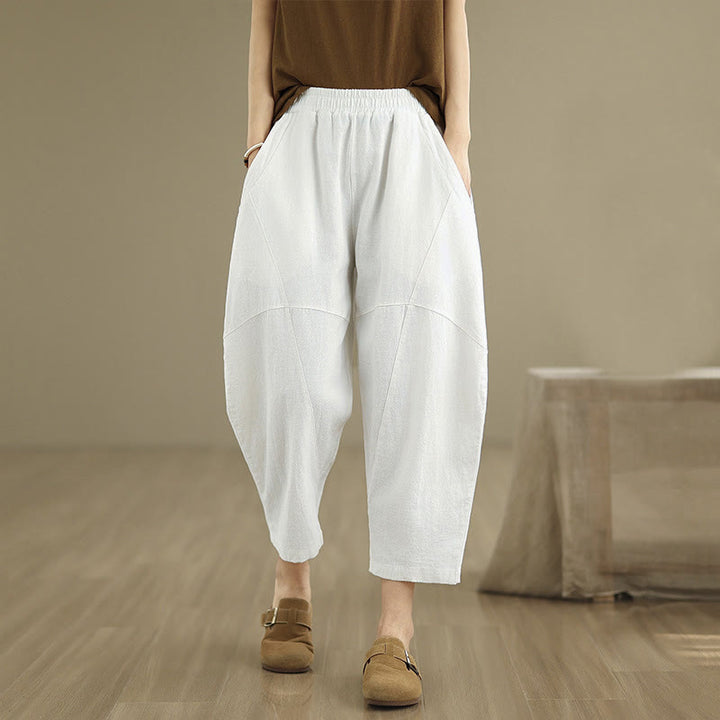 Buddha Stones Spring 7-8 Pantaloni harem da donna a tinta unita con tasche - Bianco - US8-10, UK/AU12-14, EU40-42 (2XL) - image 17