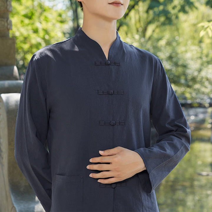 Set di abbigliamento da uomo Buddha Stones per la pratica spirituale Zen, yoga, meditazione e preghiera. - Blu navy - US/UK/AU48, EU58 (6XL) - image 1