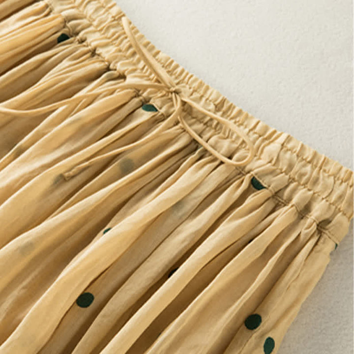 Gonna plissettata da donna con motivo a pois vintage e decorazioni artistiche Buddha Stones - image 24