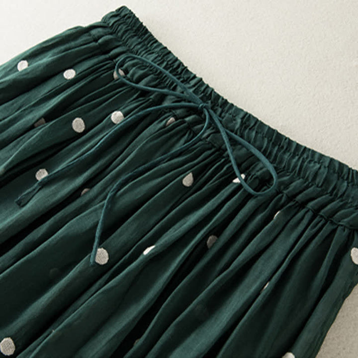 Gonna plissettata da donna con motivo a pois vintage e decorazioni artistiche Buddha Stones - image 10