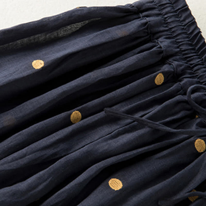 Gonna plissettata da donna con motivo a pois vintage e decorazioni artistiche Buddha Stones - image 18