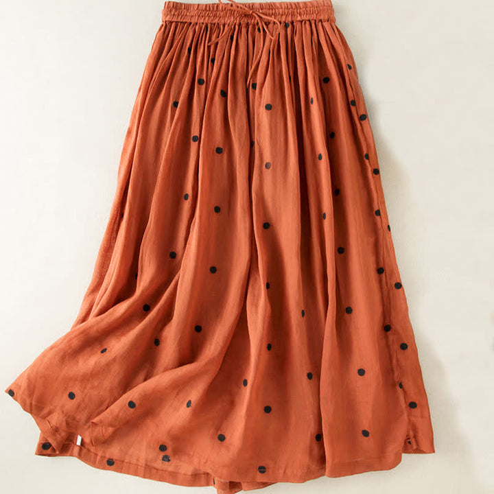 Gonna plissettata da donna con motivo a pois vintage e decorazioni artistiche Buddha Stones - Cioccolato - US8-10, UK/AU12-14, EU40-42 (2XL) - image 29
