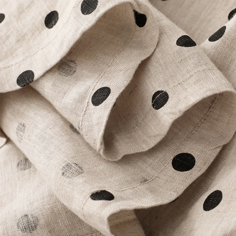 Abito da donna estivo a pois con scollo a V e allacciatura al ginocchio, con tasche, Buddha Stones. - image 19
