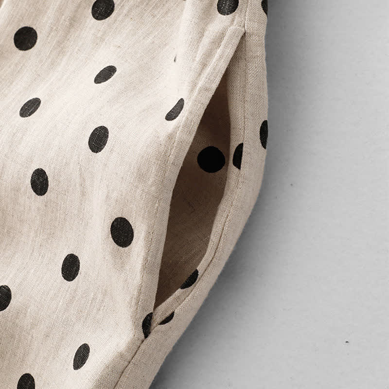 Abito da donna estivo a pois con scollo a V e allacciatura al ginocchio, con tasche, Buddha Stones. - image 14