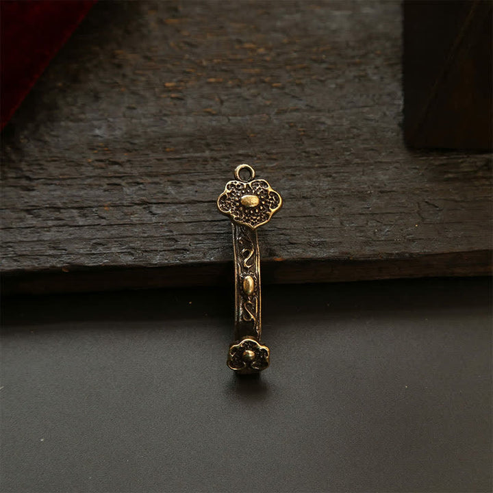Buddha Stones Portachiavi con moneta cinese Pi Xiu in rame e Ruyi Lotus, simbolo di ricchezza. - image 14