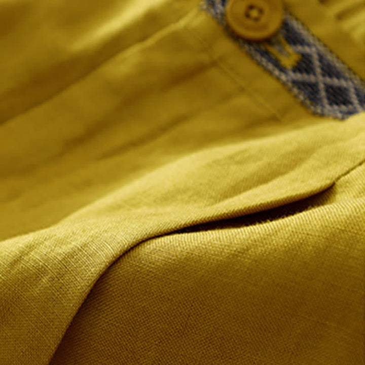 Pantaloni da donna con tasche, tinta unita, bottoni sul davanti e sul retro, con elastico in vita e Buddha Stones. - image 12
