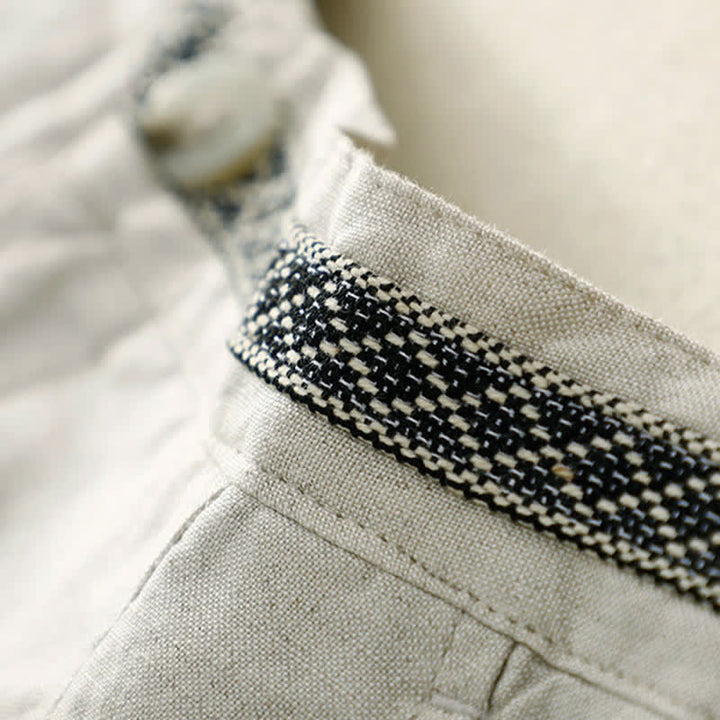 Pantaloni da donna con tasche, tinta unita, bottoni sul davanti e sul retro, con elastico in vita e Buddha Stones. - image 4