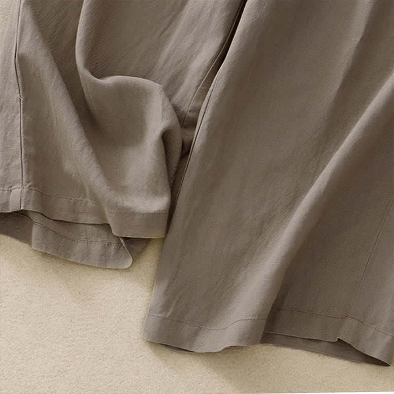 Pantaloni da donna con tasche, tinta unita, bottoni sul davanti e sul retro, con elastico in vita e Buddha Stones. - image 20