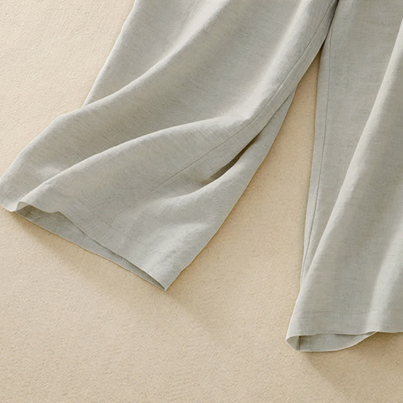 Pantaloni da donna con tasche, tinta unita, bottoni sul davanti e sul retro, con elastico in vita e Buddha Stones. - image 7