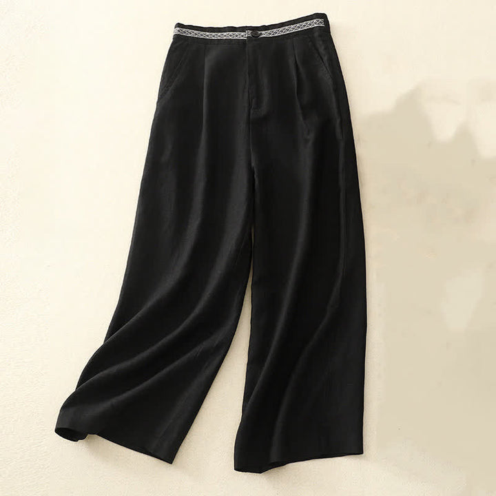Pantaloni da donna con tasche, tinta unita, bottoni sul davanti e sul retro, con elastico in vita e Buddha Stones. - Nero - US8-10, UK/AU12-14, EU40-42 (2XL) - image 27