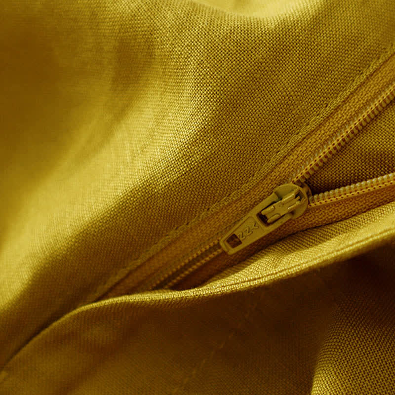 Pantaloni da donna con tasche, tinta unita, bottoni sul davanti e sul retro, con elastico in vita e Buddha Stones. - image 13