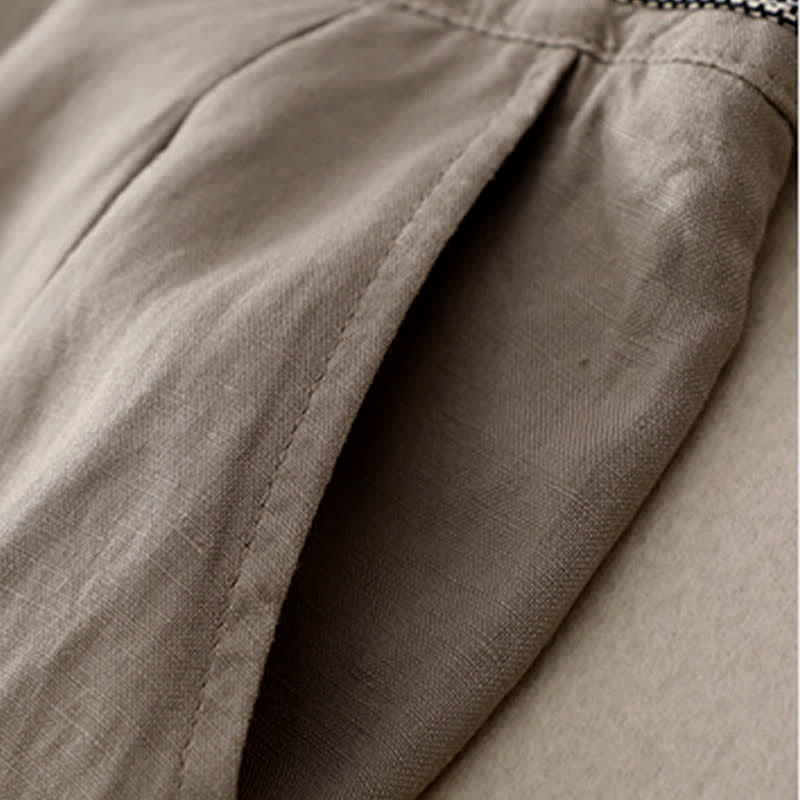 Pantaloni da donna con tasche, tinta unita, bottoni sul davanti e sul retro, con elastico in vita e Buddha Stones. - image 18