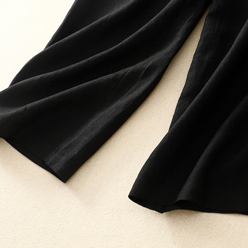 Pantaloni da donna con tasche, tinta unita, bottoni sul davanti e sul retro, con elastico in vita e Buddha Stones. - image 32