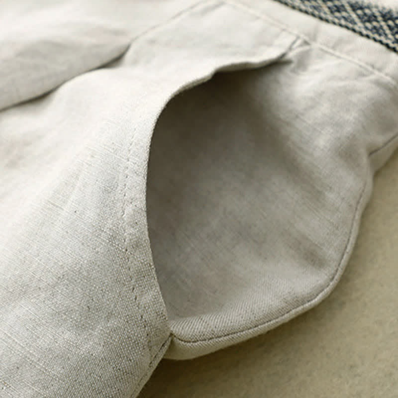 Pantaloni da donna con tasche, tinta unita, bottoni sul davanti e sul retro, con elastico in vita e Buddha Stones. - image 6