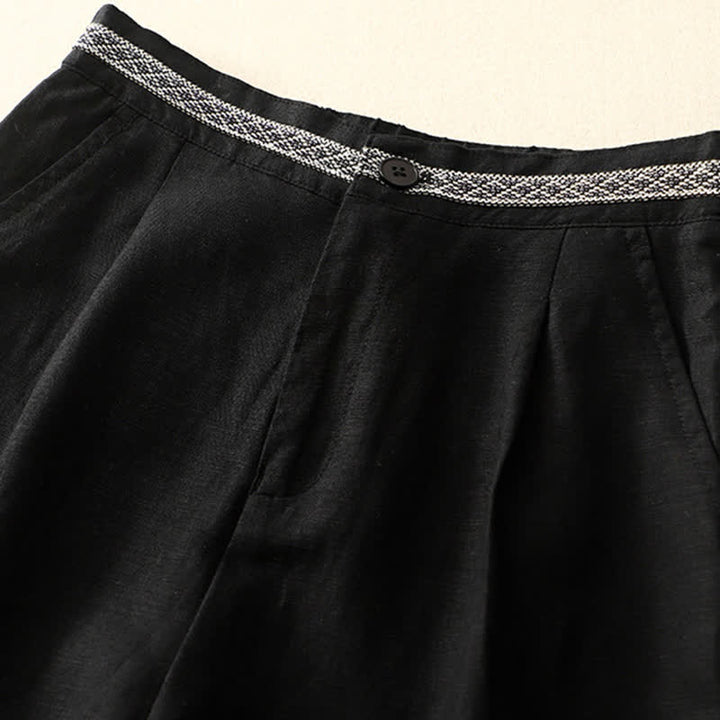 Pantaloni da donna con tasche, tinta unita, bottoni sul davanti e sul retro, con elastico in vita e Buddha Stones. - image 28