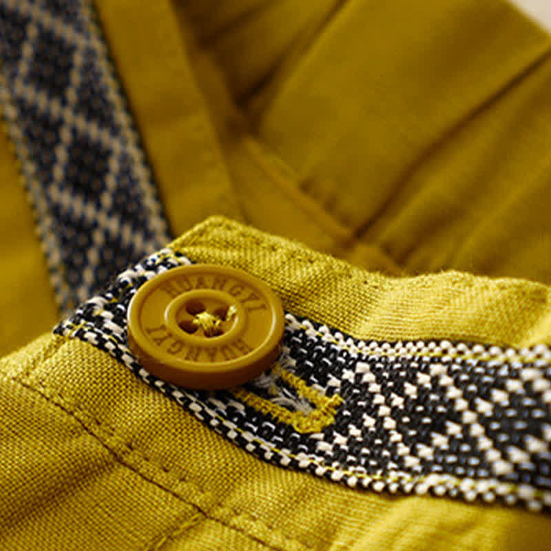 Pantaloni da donna con tasche, tinta unita, bottoni sul davanti e sul retro, con elastico in vita e Buddha Stones. - image 11