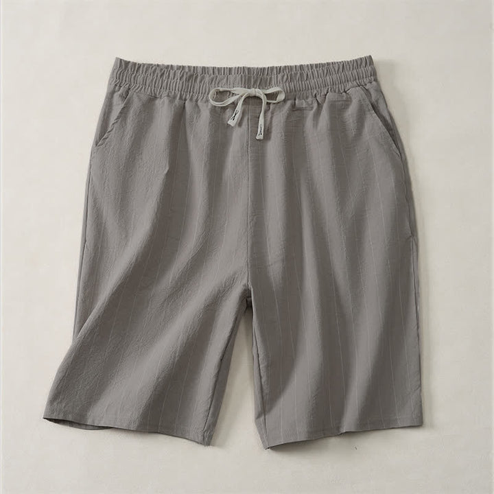 Buddha Stones Pantaloncini da uomo estivi casual a righe con coulisse e tasche - Grigio scuro - US/UK/AU44, EU54 (3XL) - image 14