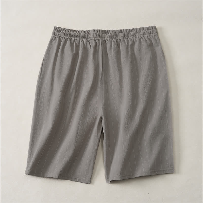 Buddha Stones Pantaloncini da uomo estivi casual a righe con coulisse e tasche - image 15