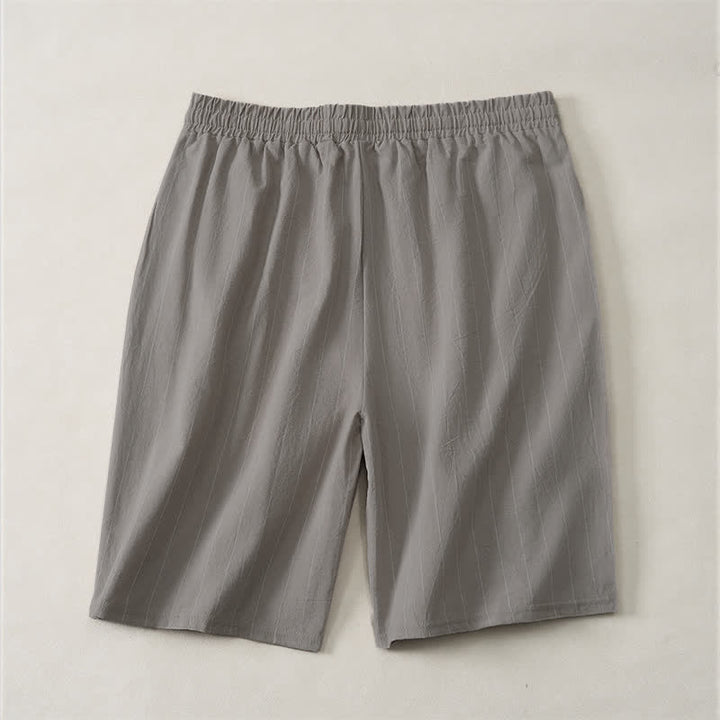 Buddha Stones Pantaloncini da uomo estivi casual a righe con coulisse e tasche - image 15