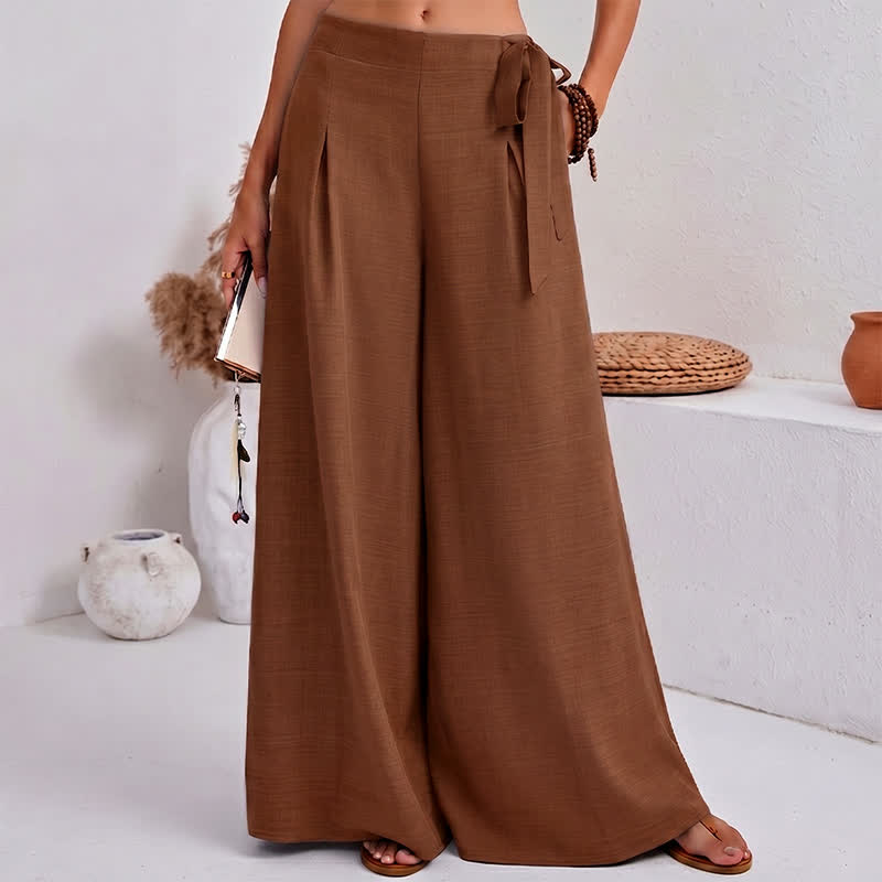Pantaloni da donna a gamba larga con coulisse, stile retrò, con motivo Buddha Stones, perfetti per la primavera, casual e con tasche. - image 10