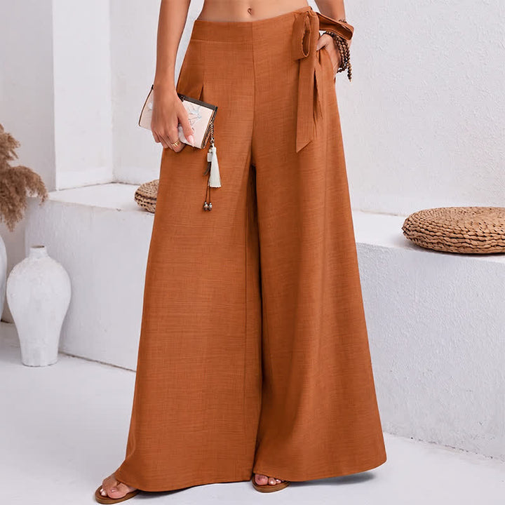 Pantaloni da donna a gamba larga con coulisse, stile retrò, con motivo Buddha Stones, perfetti per la primavera, casual e con tasche. - image 12