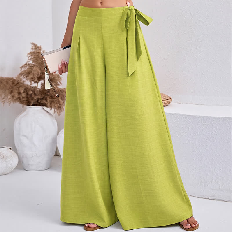 Pantaloni da donna a gamba larga con coulisse, stile retrò, con motivo Buddha Stones, perfetti per la primavera, casual e con tasche. - image 5