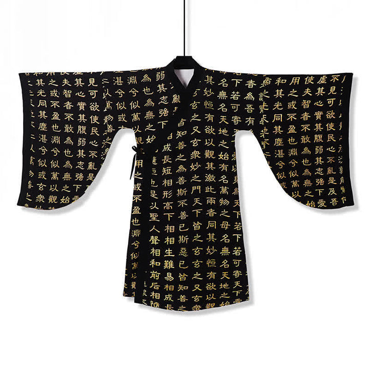 Buddha Stones Kimono da uomo stile Tang primaverile con stampa Tao Te Ching vintage. - image 2