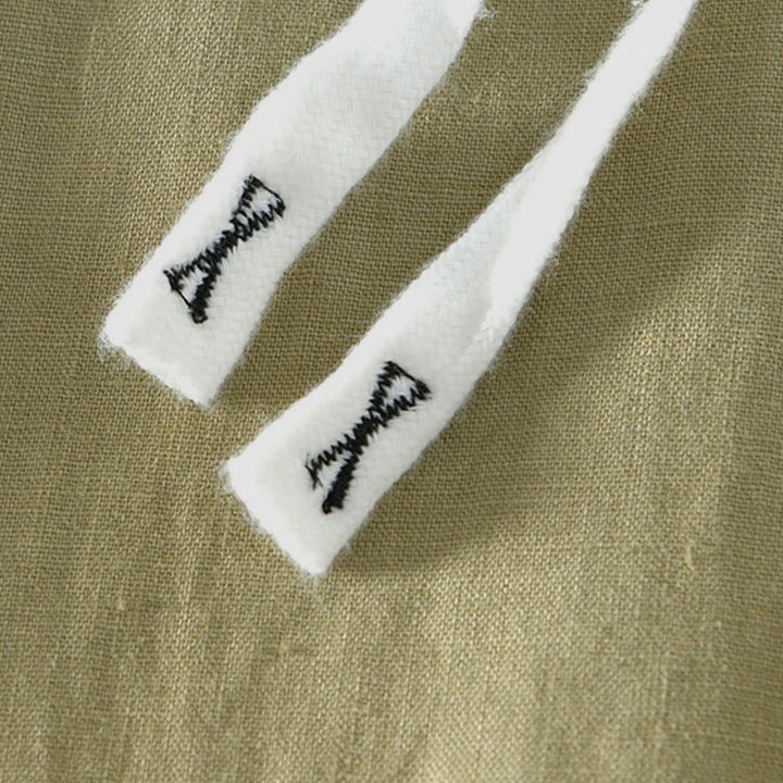 Pantaloni da uomo in lino alla caviglia con coulisse e elastico in vita, con stampa Buddha Stones Fall e tasche. - image 22