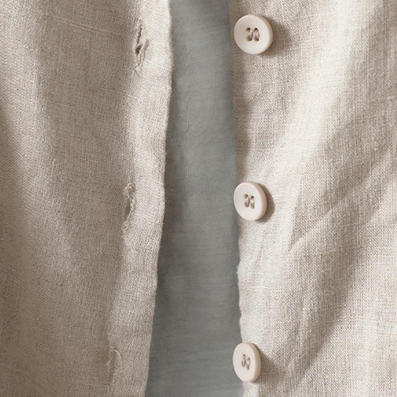 Giacca da donna con scollo a V e tasche, tinta unita, con motivo Buddha Stones. - image 3