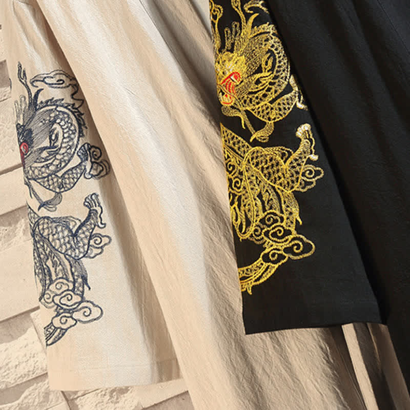 Buddha Stones Kimono da uomo a maniche a tre quarti, stile casual, vintage, con ricamo di gru, ideale per la primavera/estate. - image 33