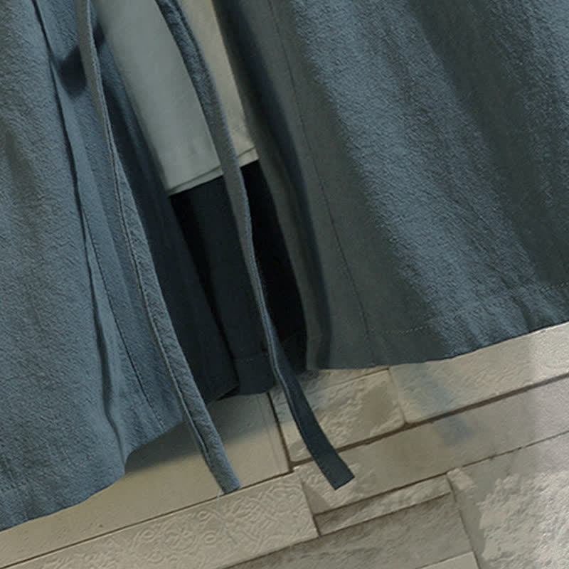Buddha Stones Kimono da uomo a maniche a tre quarti, stile casual, vintage, con ricamo di gru, ideale per la primavera/estate. - image 10