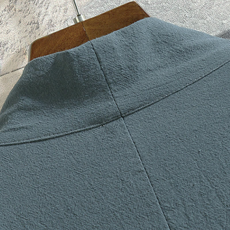Buddha Stones Kimono da uomo a maniche a tre quarti, stile casual, vintage, con ricamo di gru, ideale per la primavera/estate. - image 3